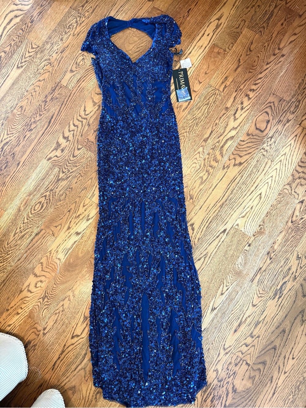 Primavera Royal Blue Beaded Evening Gown - nwt size 4